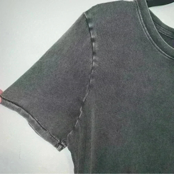 Sundance Gray Black Space Dye Distressed Cotton Relaxed Fit Tee Shirt Large - Picture 9 of 9